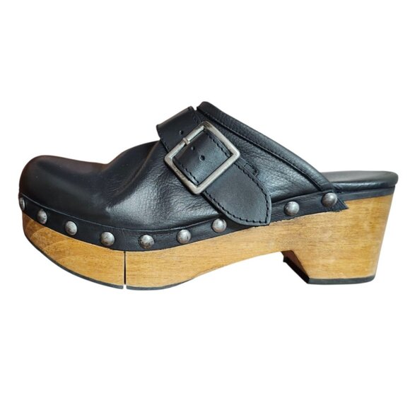 Free People Culver City Clog Black Leather Studs EU 40 US 10 - Picture 5 of 13